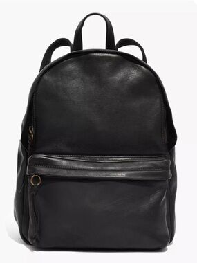 Madewell Black Leather Backpack Interior with Zipper Pocket